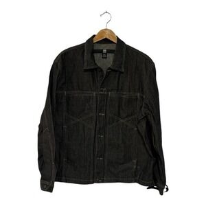 Vintage Marithe & Francois Girbaud Denim‎ Jacket Men Large L Dark Black Starched